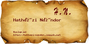 Hatházi Nándor névjegykártya
